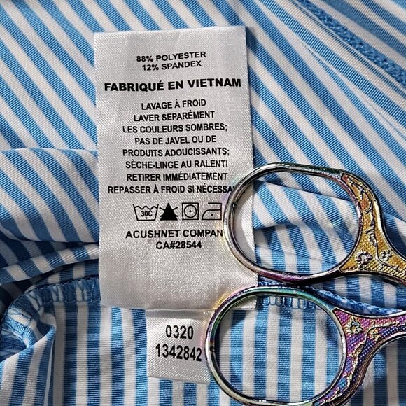 FJ FootJoy Polo Men XL Multi Striped Golf Button SS Athleisure Logo Sr Ryder Cup - Picture 14 of 15